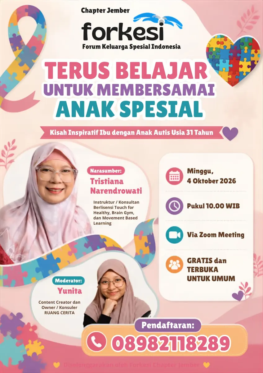 Poster webinar Terus Belajar untuk Membersamai Anak Spesial