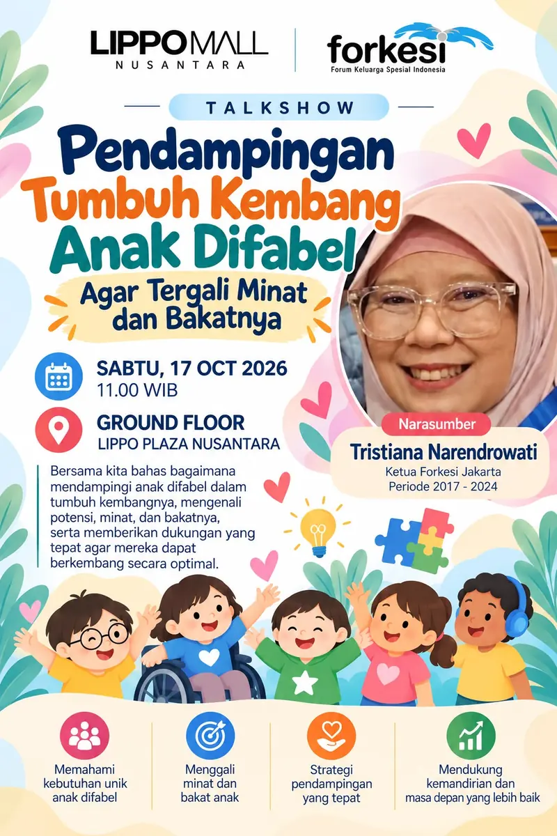 Poster talkshow pendampingan tumbuh kembang anak difabel